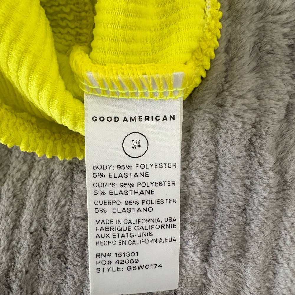Good American Neon Yellow Always Fits Better Band Bandeau Bikini Top Size L XL - Picture 9 of 10